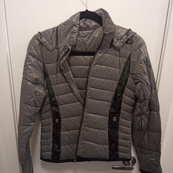 "BLINK" by Danier Leather grey puffer jacket with hood, 2XS - Picture 1 of 7